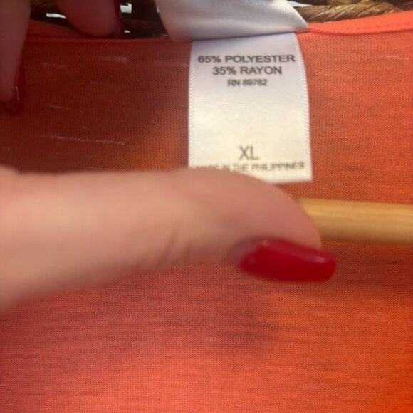 N Natori Maxi V-Neck Nightgown Coral XL NWT - Picture 5 of 5